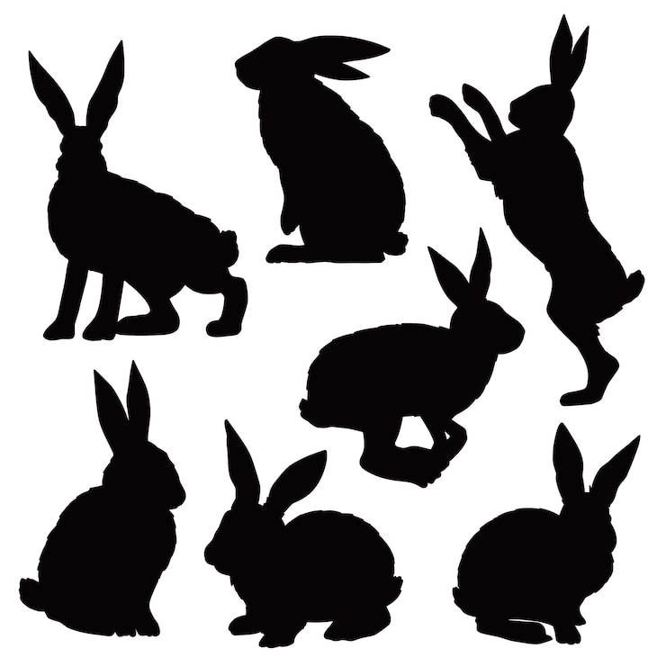 Vecteur gratuit illustration de jeu de silhouette d'animaux dessinés à la main