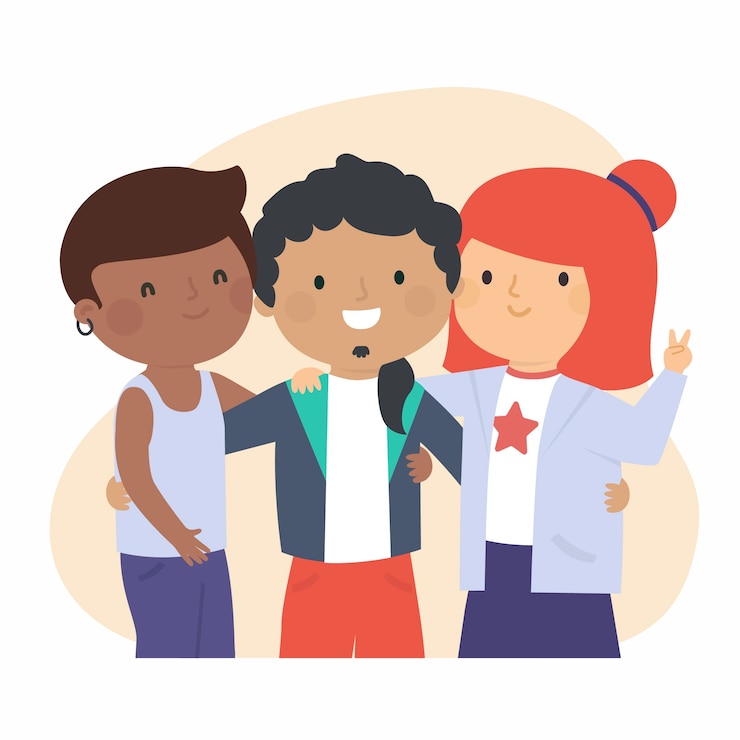 Vecteur gratuit illustration avec des jeunes