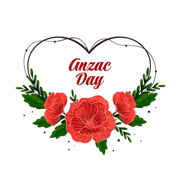 Vecteur gratuit illustration de jour aquarelle anzac