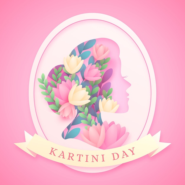 Illustration De Jour Kartini En Style Papier