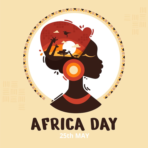 Vecteur gratuit illustration de jour plat afrique