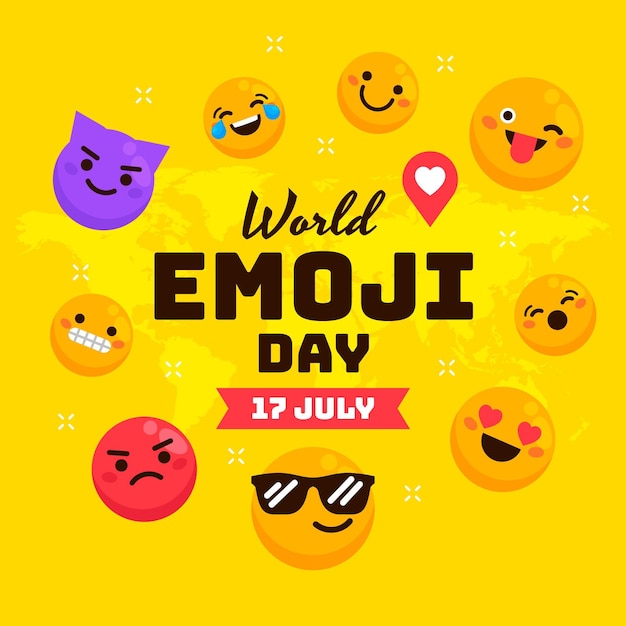 Illustration de jour plat monde emoji