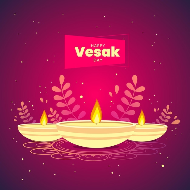 Vecteur gratuit illustration de jour plat vesak