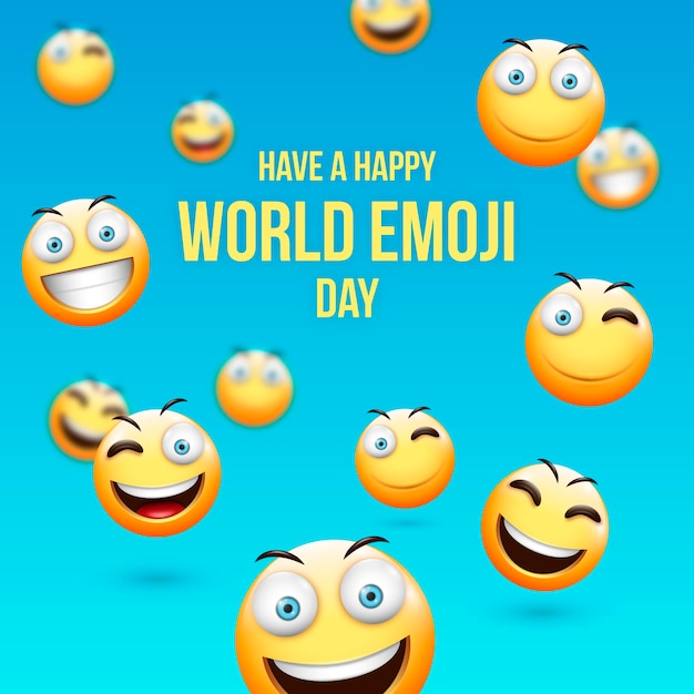 Illustration de jour réaliste 3d monde emoji