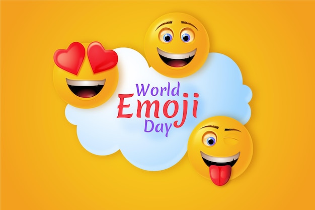 Illustration de jour réaliste 3d monde emoji