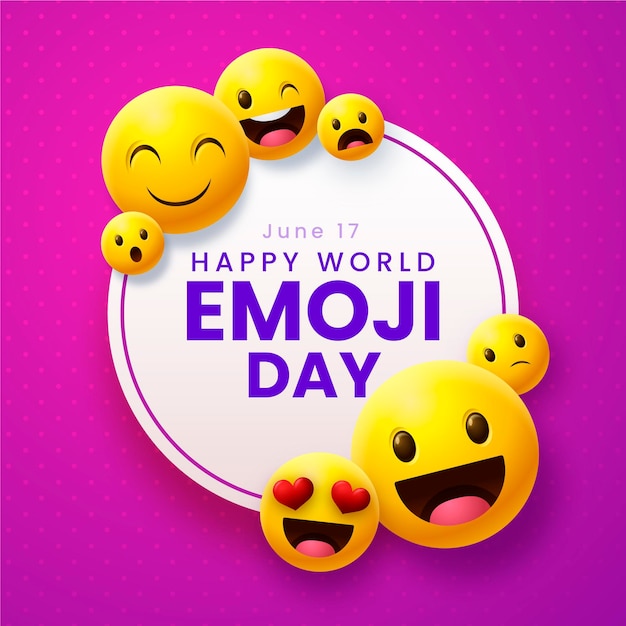 Illustration de jour réaliste 3d monde emoji