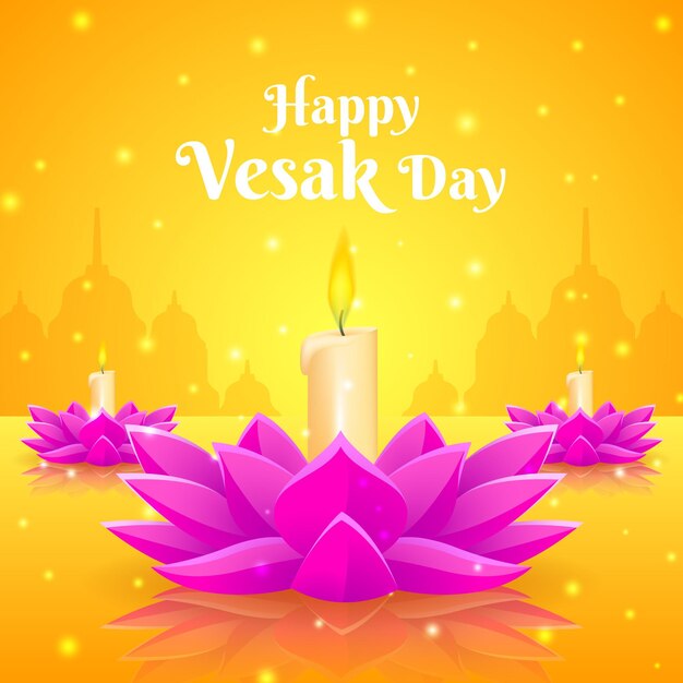 Illustration de jour de vesak dégradé