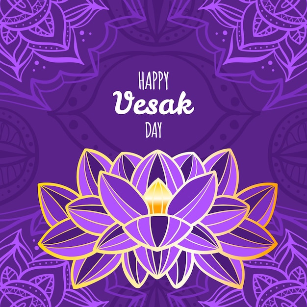 Illustration De Jour De Vesak Dessiné à La Main