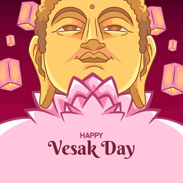 Illustration De Jour De Vesak Dessiné à La Main