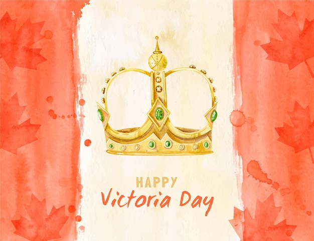 Illustration de jour de victoria canadienne aquarelle peinte à la main