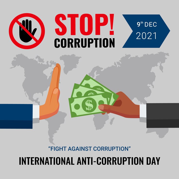 Vecteur gratuit illustration de la journée anti-corruption plate dessinée à la main