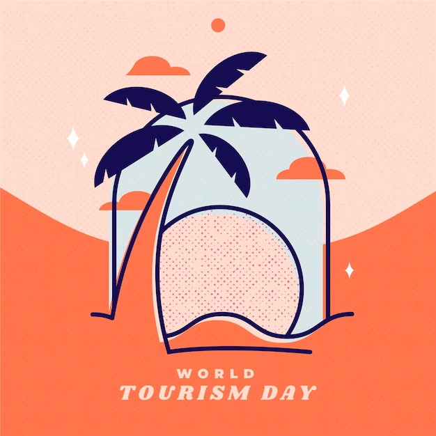 Vecteur gratuit illustration de la journée du tourisme dessinée à la main