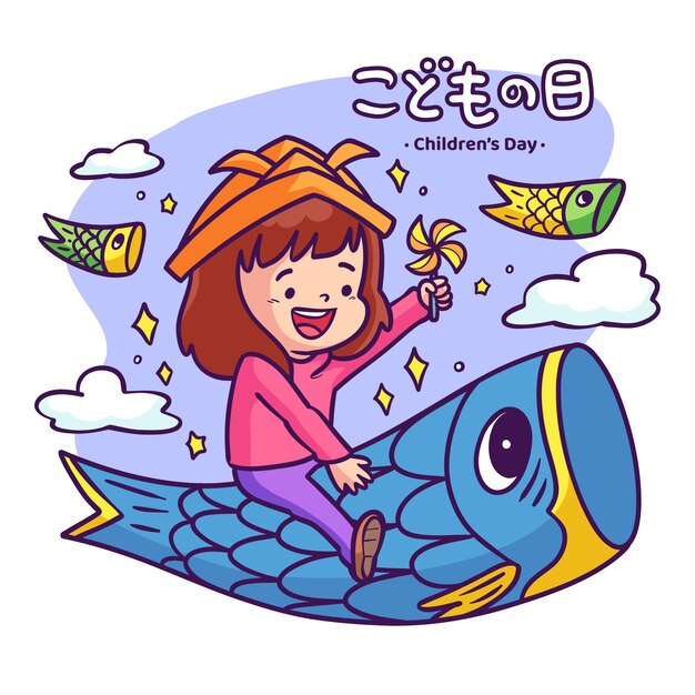 Illustration de la journée des enfants dessinés à la main