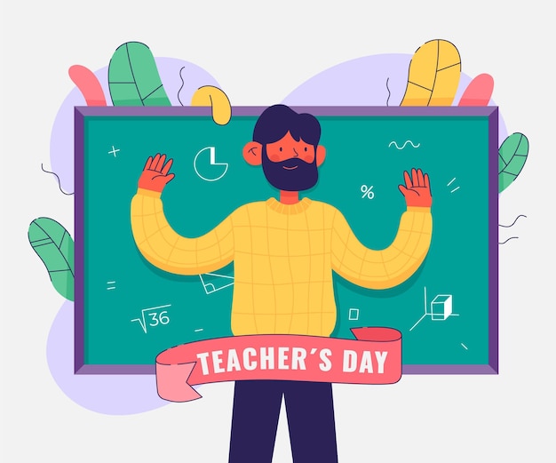 Vecteur gratuit illustration de la journée des enseignants plat