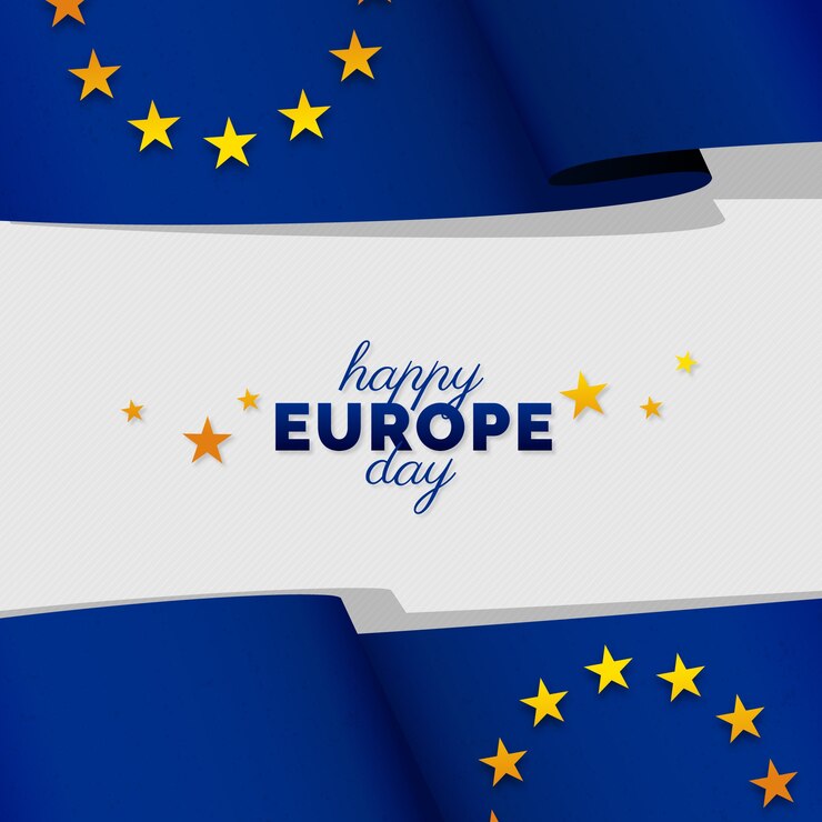 Vecteur gratuit illustration de la journée de l'europe dégradée