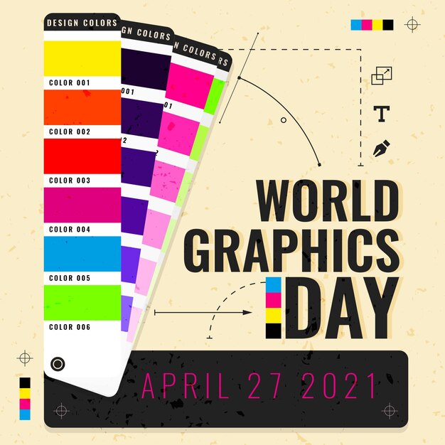 Illustration de la journée des graphiques du monde plat