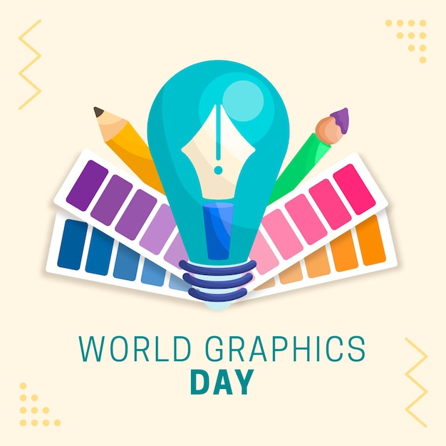 Illustration de la journée des graphiques du monde plat