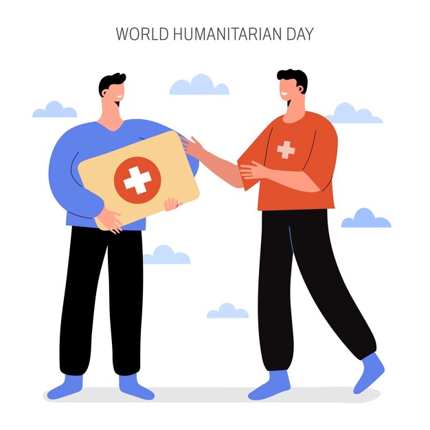 Vecteur gratuit illustration de la journée humanitaire mondiale