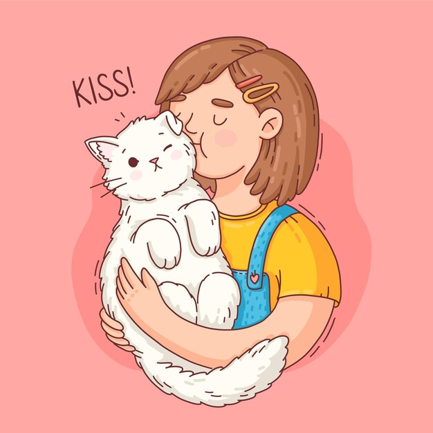 Illustration de la journée internationale des baisers dessinés à la main
