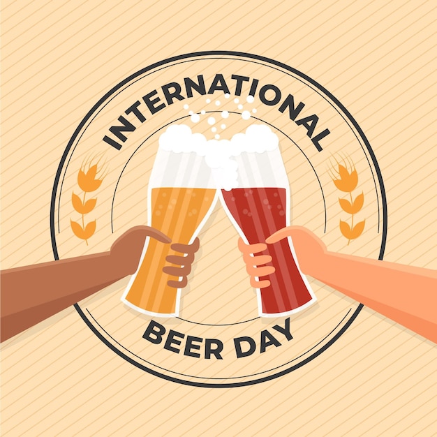 Illustration De La Journée Internationale De La Bière Plate