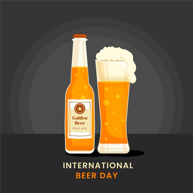 Illustration de la journée internationale de la bière plate