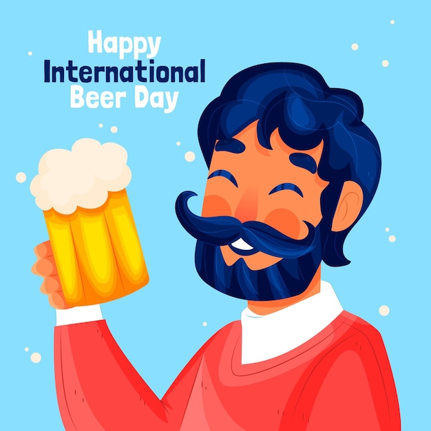 Vecteur gratuit illustration de la journée internationale de la bière