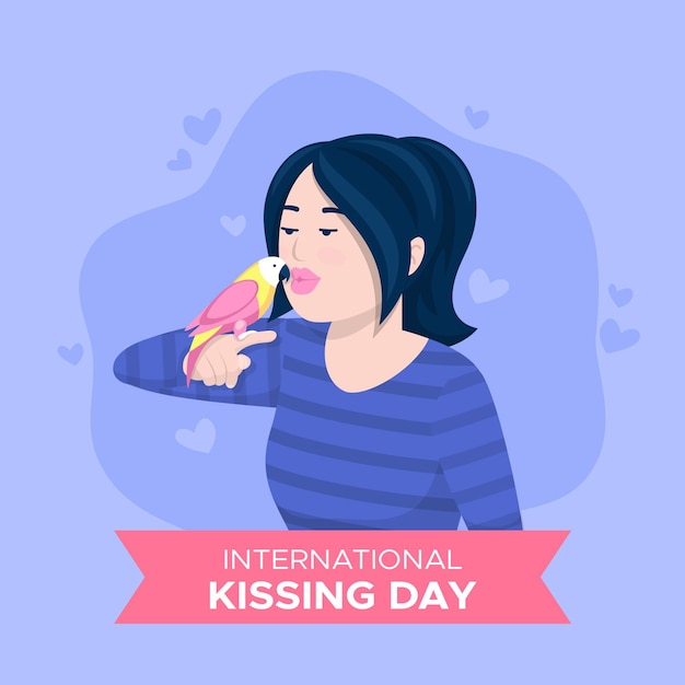 Illustration de la journée internationale du baiser plat