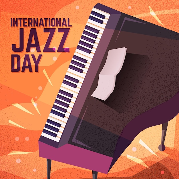 Vecteur gratuit illustration de la journée internationale du jazz dessinée à la main