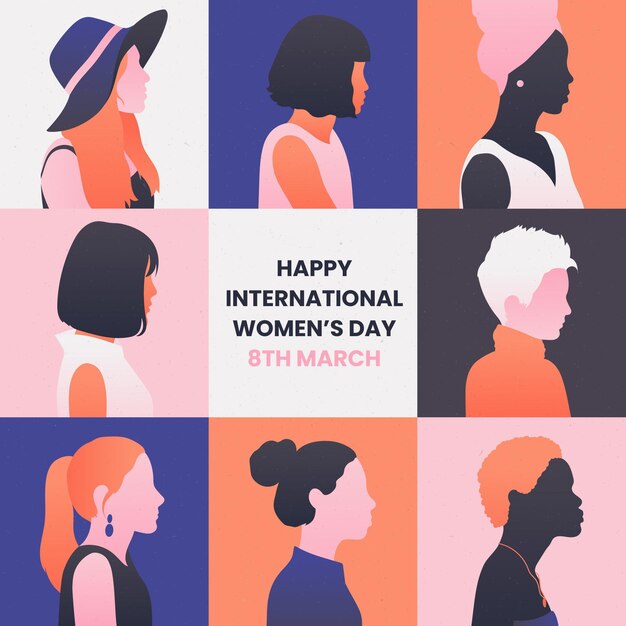 Illustration de la journée internationale de la femme dégradée