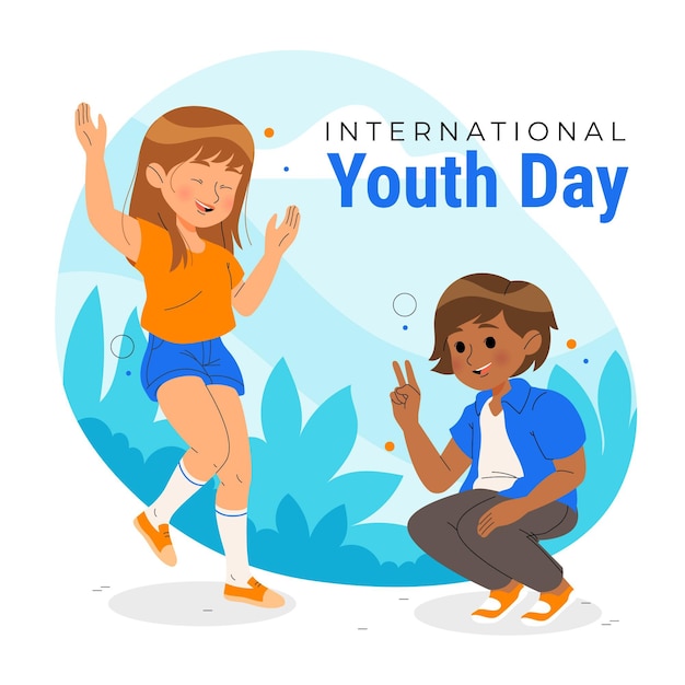 Illustration De La Journée Internationale De La Jeunesse Dessinée à La Main