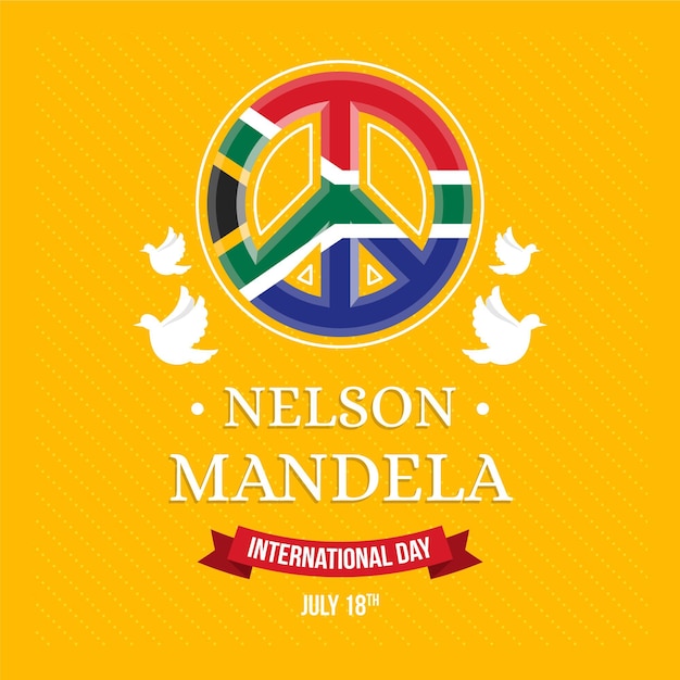 Illustration De La Journée Internationale Plat Nelson Mandela