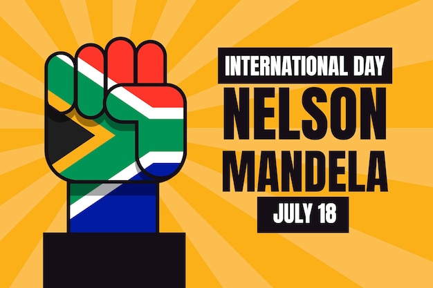 Illustration De La Journée Internationale Plat Nelson Mandela