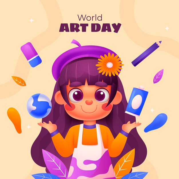 Illustration de la journée mondiale de l'art en gradient