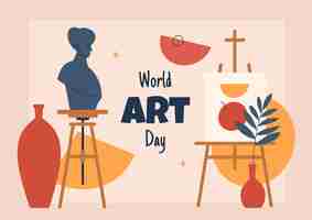 Vecteur gratuit illustration de la journée mondiale de l'art plat