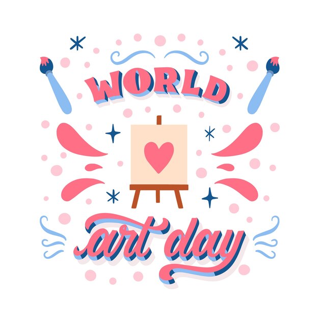 Illustration de la journée mondiale de l'art plat