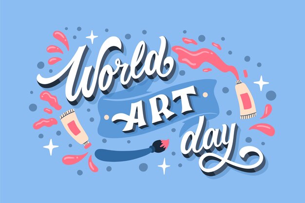 Illustration de la journée mondiale de l'art plat
