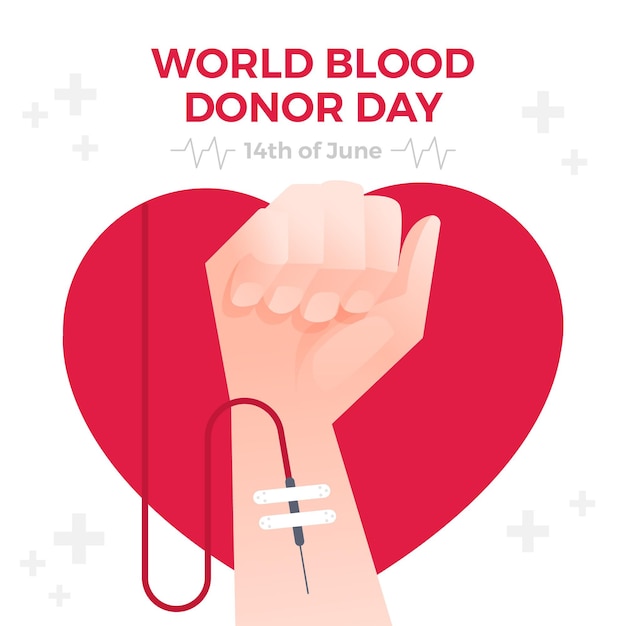 Vecteur gratuit illustration de la journée mondiale des donneurs de sang dégradé
