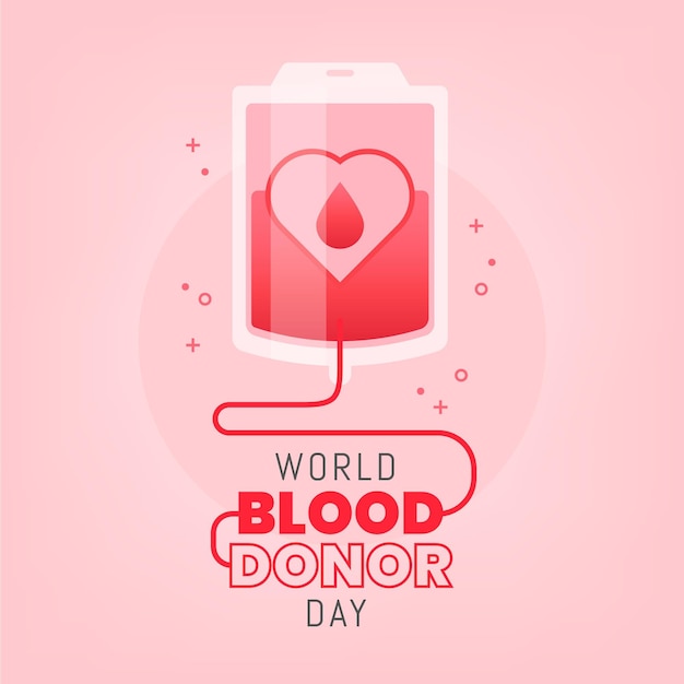 Vecteur gratuit illustration de la journée mondiale des donneurs de sang dégradé