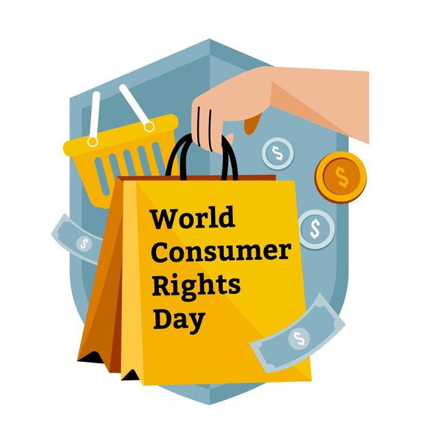 Illustration de la journée mondiale des droits des consommateurs
