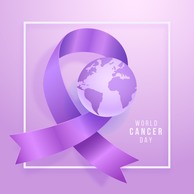 Vecteur gratuit illustration de la journée mondiale du cancer en dégradé