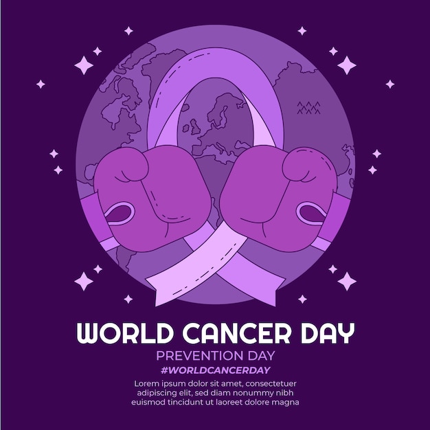 Vecteur gratuit illustration de la journée mondiale du cancer dessinée à la main