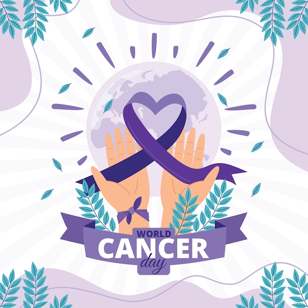 Illustration De La Journée Mondiale Du Cancer Plat