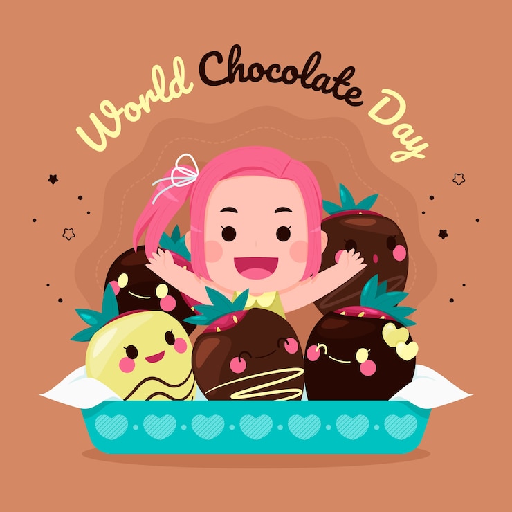 Vecteur gratuit illustration de la journée mondiale du chocolat plat