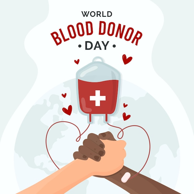 Vecteur gratuit illustration de la journée mondiale du donneur de sang plat
