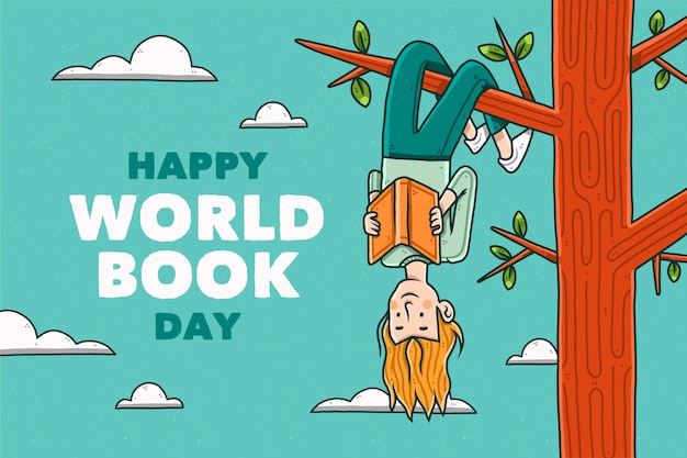 Vecteur gratuit illustration de la journée mondiale du livre dessiné à la main