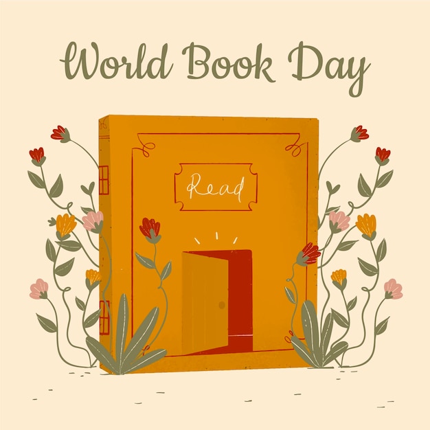 Vecteur gratuit illustration de la journée mondiale du livre dessiné à la main