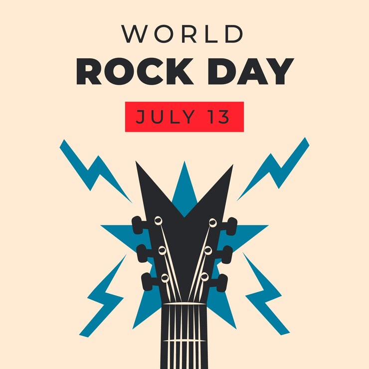 Vecteur gratuit illustration de la journée mondiale du rock dessinée à la main