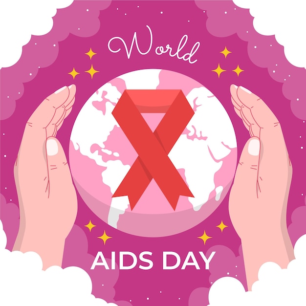 Vecteur gratuit illustration de la journée mondiale du sida dessinée à la main