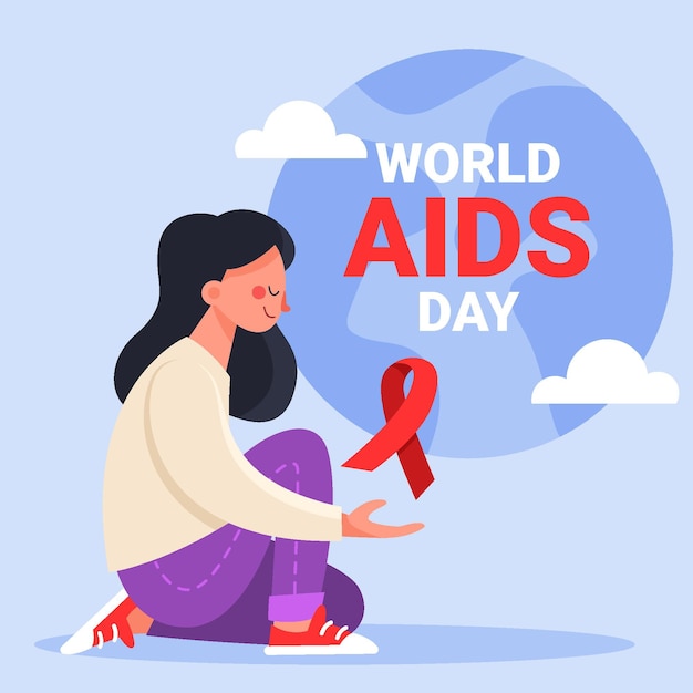 Vecteur gratuit illustration de la journée mondiale du sida dessinée à la main