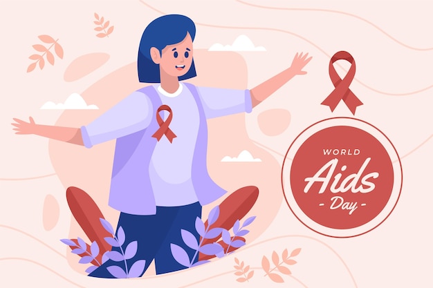 Vecteur gratuit illustration de la journée mondiale du sida